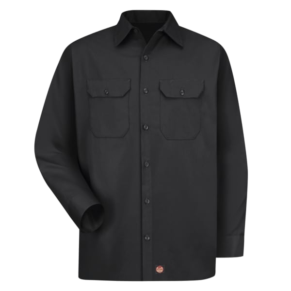 Mens Ls Twill 65/35 Work Shirt-Bk, L