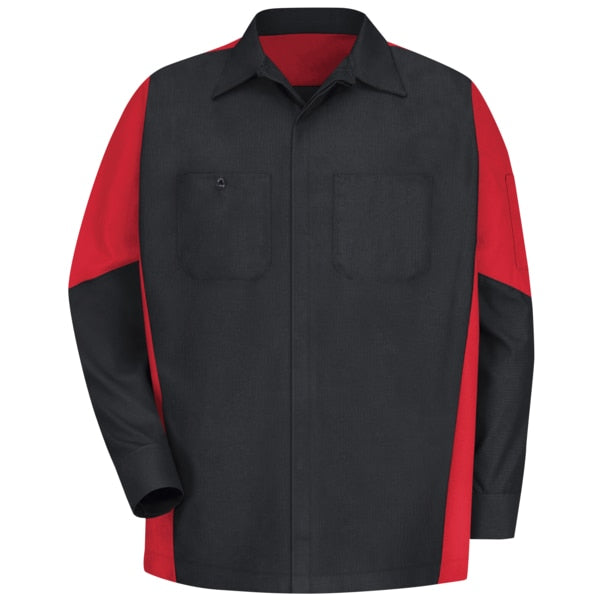 U Ls 65/35 Crew Shirt - Blk/Red, XL