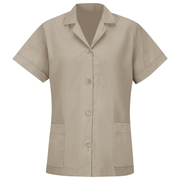 Wmns Ss Tan Poplin Smock
