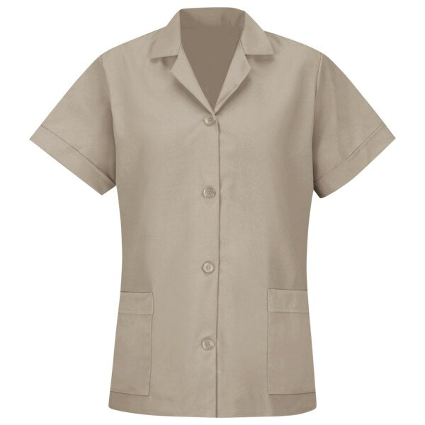 Wmns Ss Tan Poplin Smock