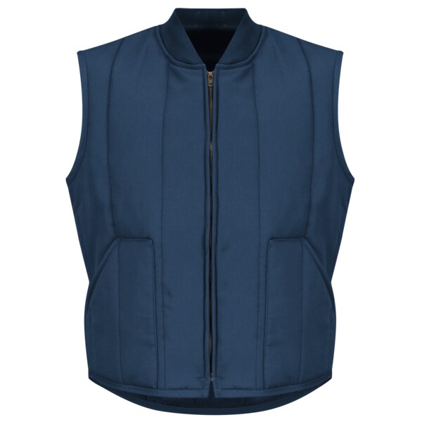 Mens Navy Quilted Vest Patch Pocket
