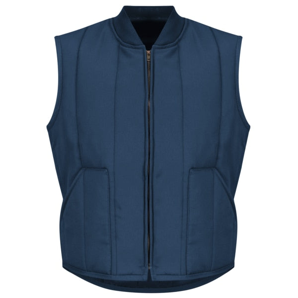 Mens Navy Quilted Vest Patch Pocket