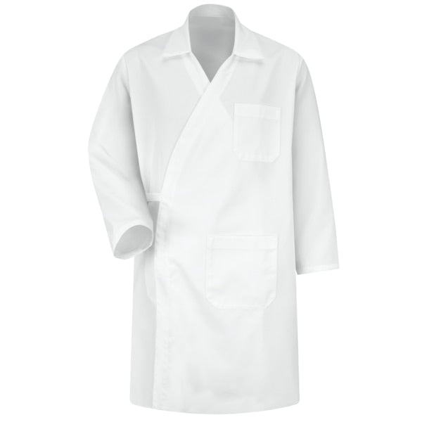 Unisex White Butcher Wrap 65P/35C