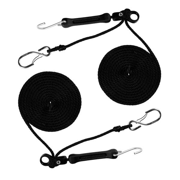 The Perfect Bungee 36â Adjustable Poly Strap with Nylon Hooks (4 Count), Black