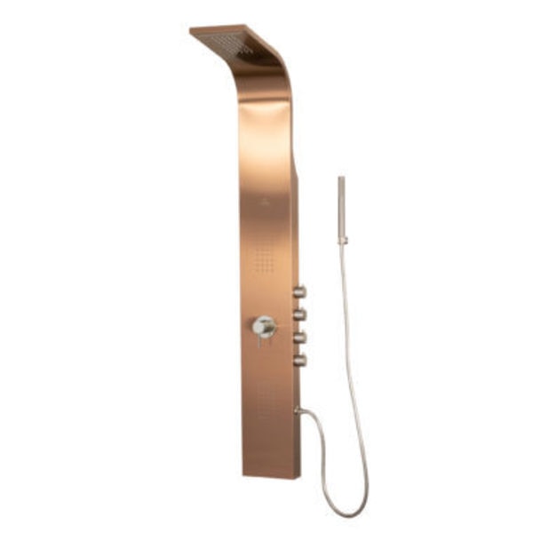 Brushed Bronze Stainless Steel Shower Panel-Santa Cruz Showerspa