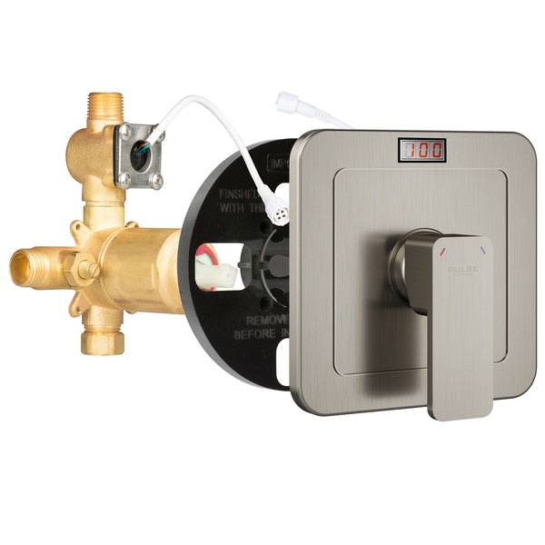 Led Trutemp Pressure Balance Valve W/Brushed-Nickel Trim Kit, Mounting Type: Wall