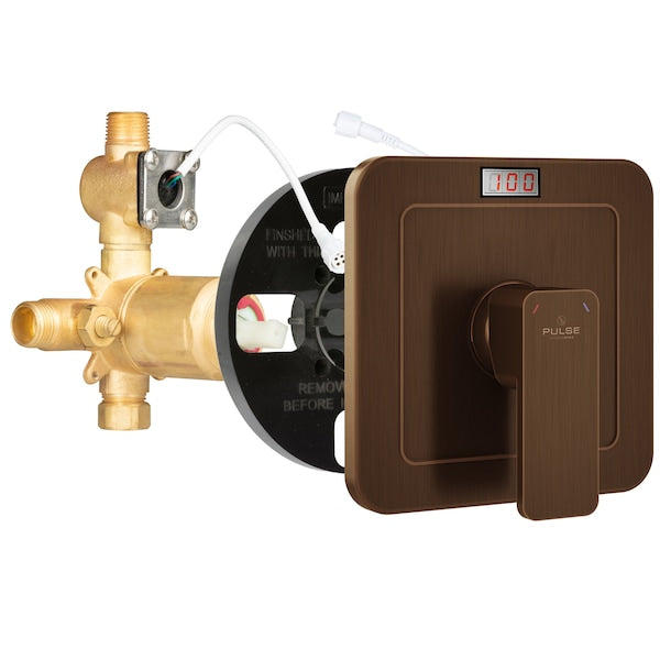 Led Trutemp Pressure Balance Valve W/Oil-Rubbed Bronze Trim Kit, Mounting Type: Wall