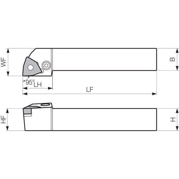 Turning Toolholder, PWLNL 2525M08