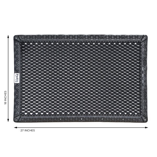 Portable Seat Cushion, Black, 27 in L x 18 in W, EVA Foam, 1 in Thick
