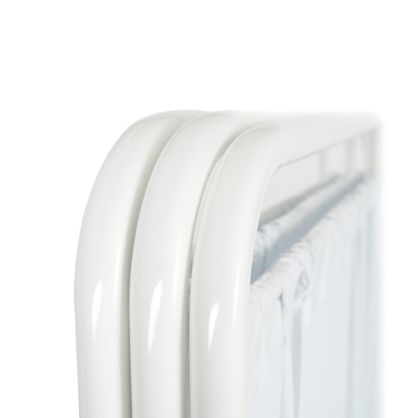 Three Panel Stationary Privacy Screen with Antimicrobial White Vinyl Panels
