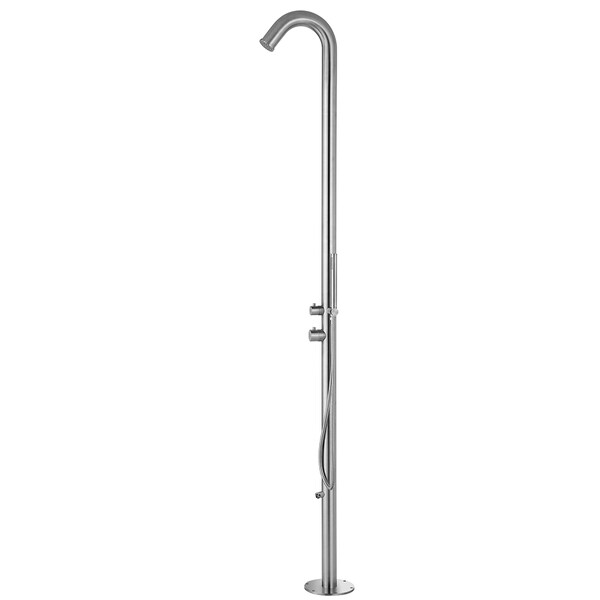 Outdoor Brushed Stainless Steel Shower System-Wave Outdoor Shower
