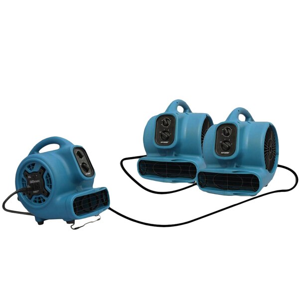 1/5 HP, 800 CFM, 2.3 Amps, 4 Speeds Scented Mini Mighty Air Mover with Power Outlets, 3-Hour Timer and Refillable Scent Cartridge