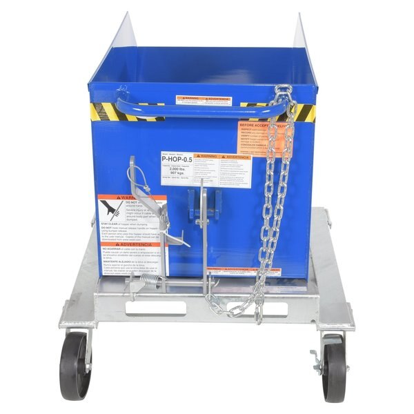 Portable Hopper, Steel, 1/2 cu. yd, 2000lb.
