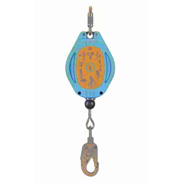 Self Retracting Lifeline, 20 ft., 310 lbs., one person Weight Capacity, Blue