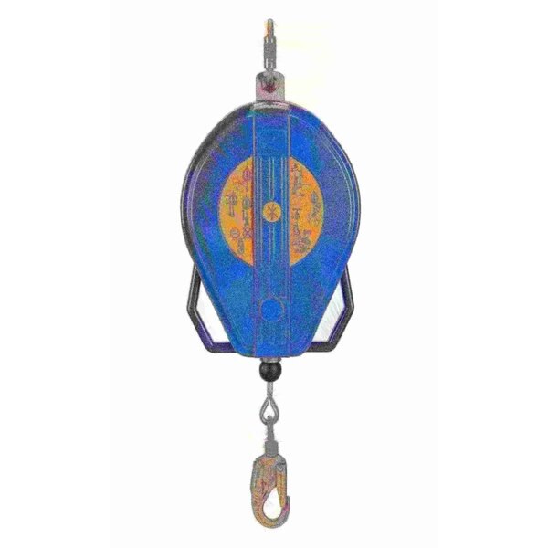 Self Retracting Lifeline, 100 ft., 310 lbs., one person Weight Capacity, Blue