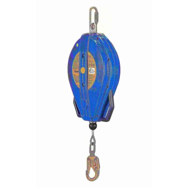 Self Retracting Lifeline, 100 ft., 310 lbs., one person Weight Capacity, Blue