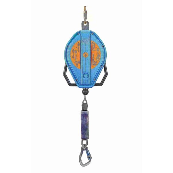 Self Retracting Lifeline, 50 ft., 310 lbs., one person Weight Capacity, Blue