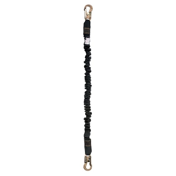 Shock Absorbing Lanyard, 4 1/2 to 6 ft., 310 lbs., one person Weight Capacity, Black