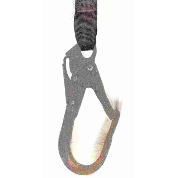 Shock Absorbing Lanyard, 4 1/2 to 6 ft., 310 lbs., one person Weight Capacity, Black