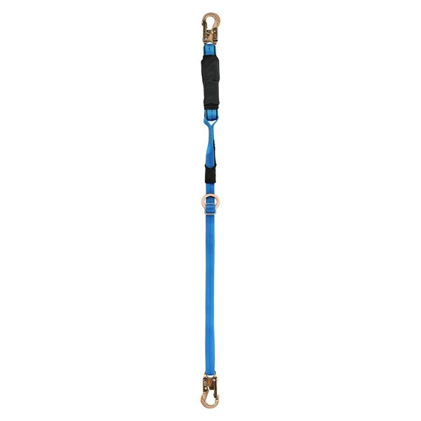 Lanyard, 4 to 6 ft., 310 lbs., one person Weight Capacity, Blue and Black
