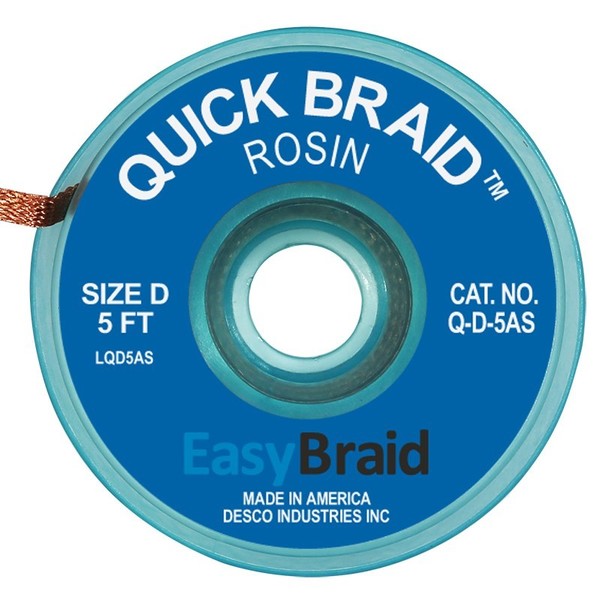 DESOLDERING BRAID, QUICK BRAID .10, PK25