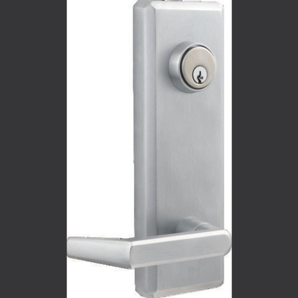 QET160 Exit Trim, Keyed Sierra Lever, Satin Chrome