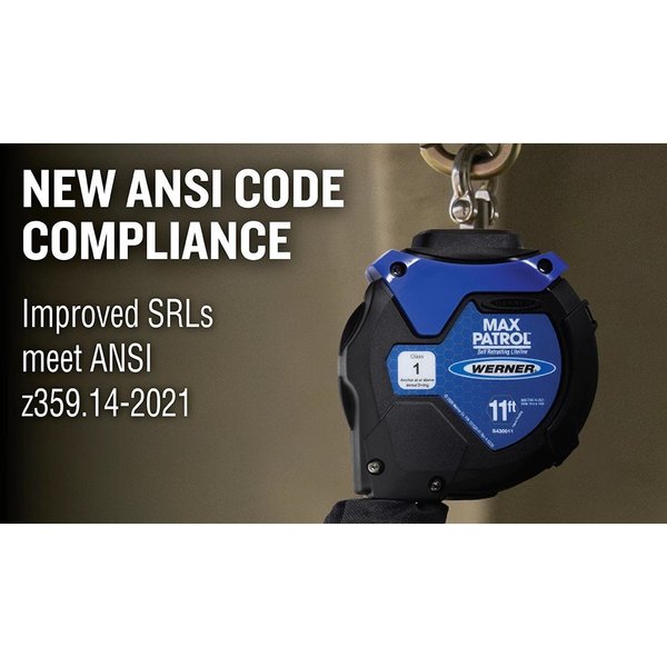 Self-Retract Lifeline, w/Snap Hook, 11