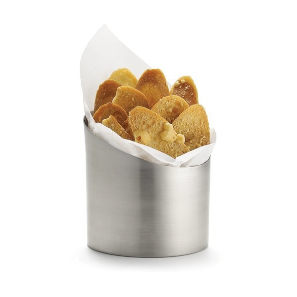 Brushed SS Round Cup, 3.75