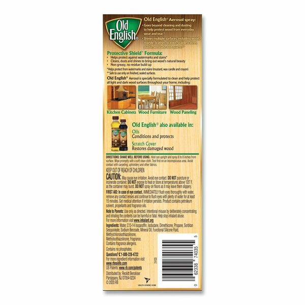 Furniture Polish, Fresh Lemon Scent, 12.5 oz Aerosol Spray, PK12