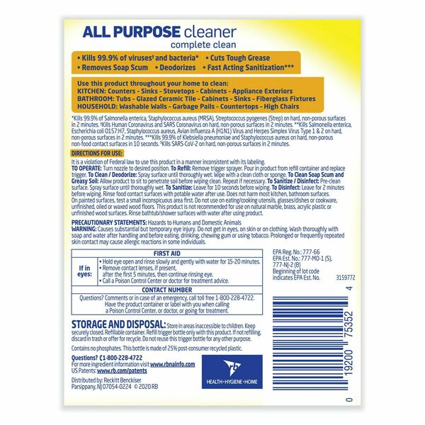 All Purpose Cleaner, 32 oz. Trigger Spray Bottle, Lemon BreezeÂ®, 12 PK