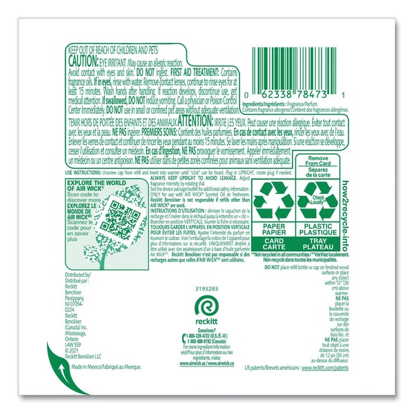 Scented Oil Refill, Lavender and Chamomile, 0.67 oz, PK2