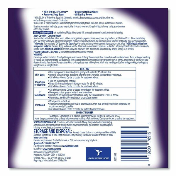 Liquid Foam 32 oz Mold Mildew Remover, Trigger Spray Bottle, 12 PK