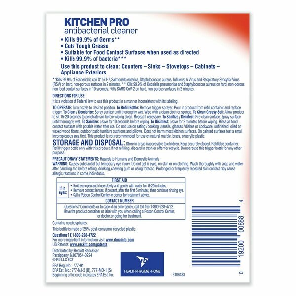 Antibacterial Kitchen Cleaner, 22 oz. Trigger Spray Bottle, Citrus, 9 PK