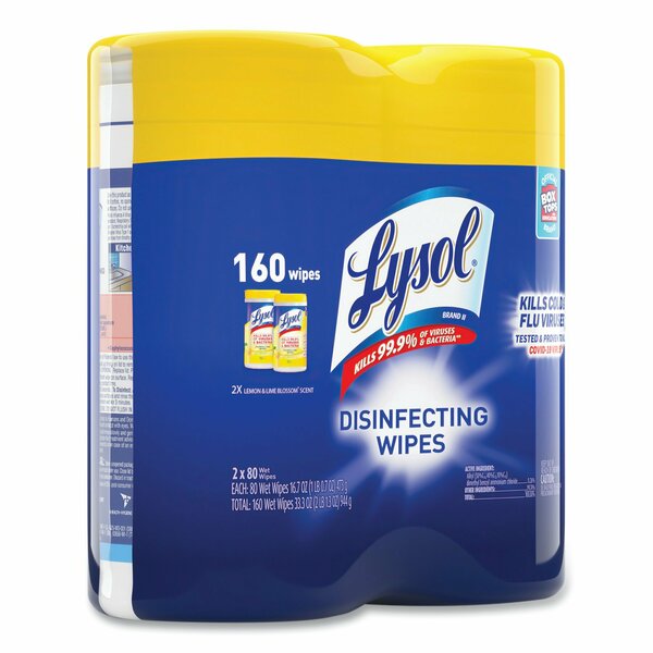 Disinfecting Wipes, Canister, Lemon & Lime BlossomÂ®, White