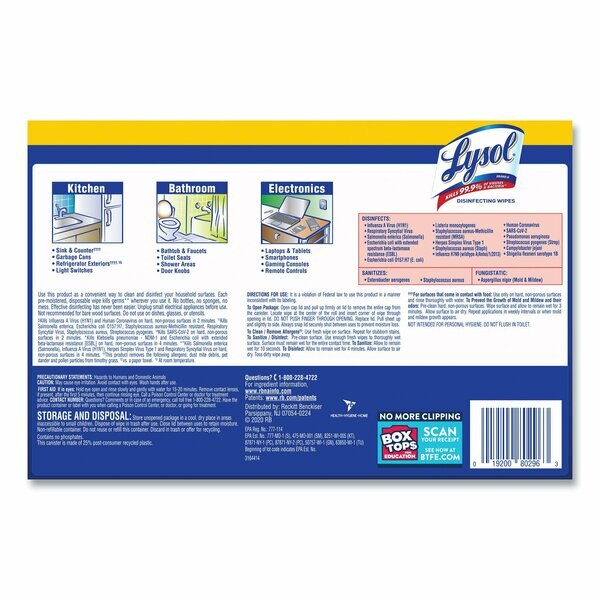 Disinfecting Wipes, Canister, Lemon & Lime BlossomÂ®, White