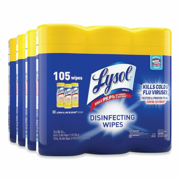 Disinfecting Wipes, Canister, Lemon & Lime BlossomÂ®, White