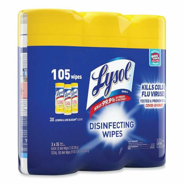 Disinfecting Wipes, Canister, Lemon & Lime BlossomÂ®, White
