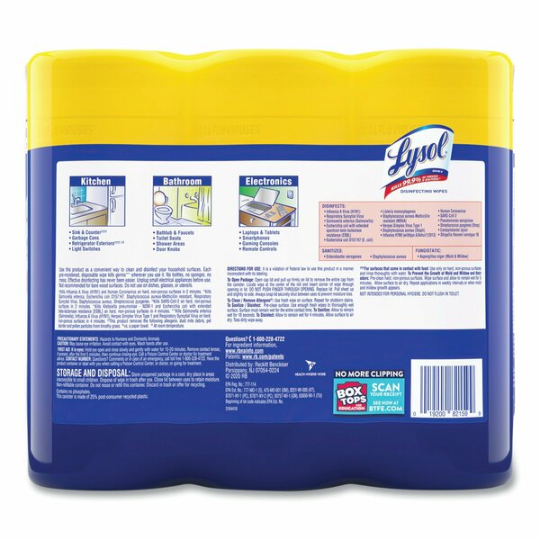 Disinfecting Wipes, Canister, Lemon & Lime BlossomÂ®, White