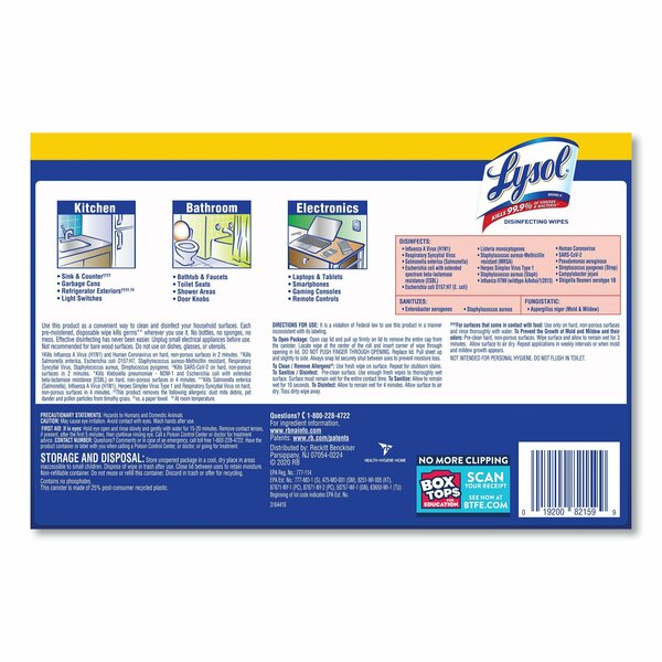 Disinfecting Wipes, Canister, Lemon & Lime BlossomÂ®, White