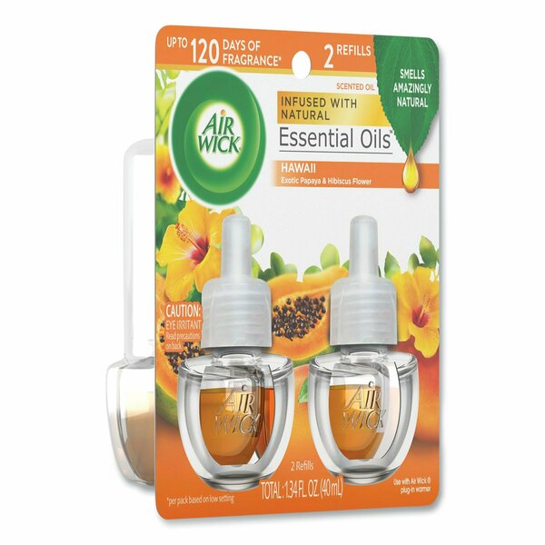 Scented Oil Twin Refill, Hawai'i Exotic Papaya/Hibiscus Flower, 0.67 oz, PK2