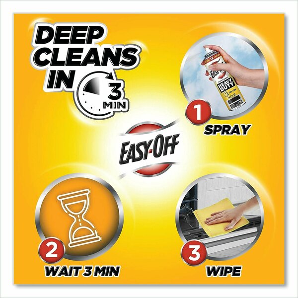 Oven and Grill Cleaner, Aerosol Can, 24 oz, Heavy Duty, Unscented, 6 Pack