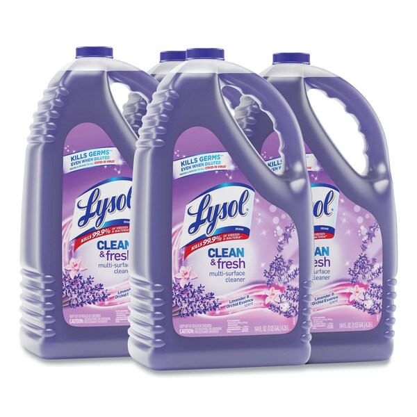 Cleaner and Disinfectant, 144 oz. Bottle, Lavender & Orchid Essence, 4 PK