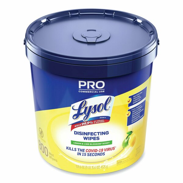 Professional Disinfecting Wipe Bucket, 1-Ply, 6 x 8, Lemon and Lime Blossom, White, 800 Wipes, PK2