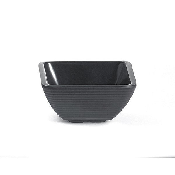 Square Black Ribbed Ramekin, Melmn, 2OZ