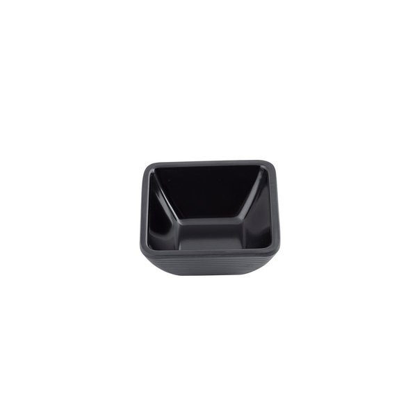 Square Black Ribbed Ramekin, Melmn, 2OZ
