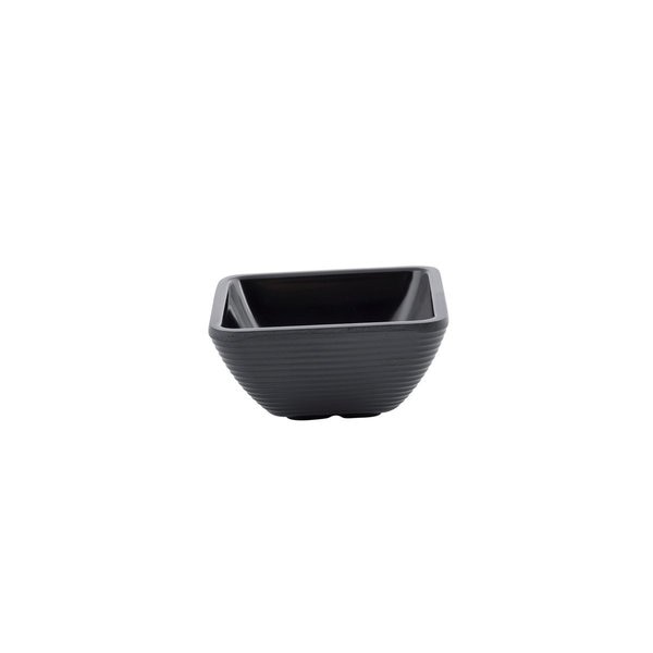 Square Black Ribbed Ramekin, Melmn, 2OZ