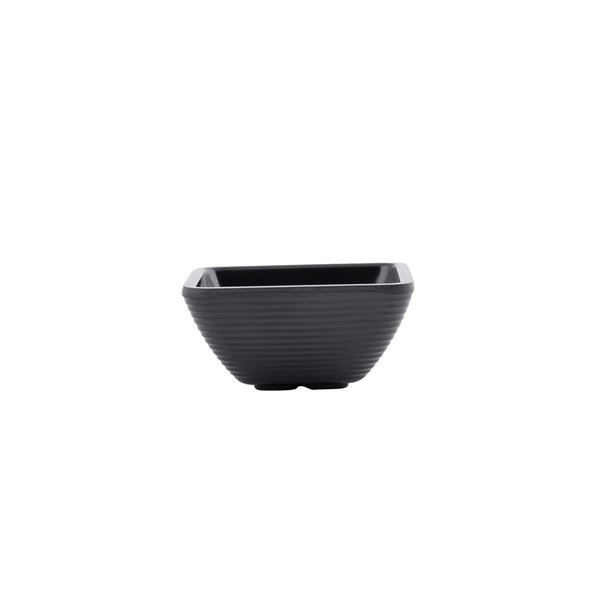 Square Black Ribbed Ramekin, Melmn, 2OZ