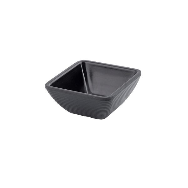 Square Black Ribbed Ramekin, Melmn, 2OZ
