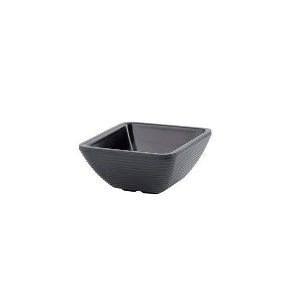 Square Black Ribbed Ramekin, Melmn, 2OZ