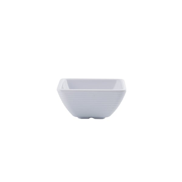 Sq White Ribbed Ramekin, Melmn, 2OZ
